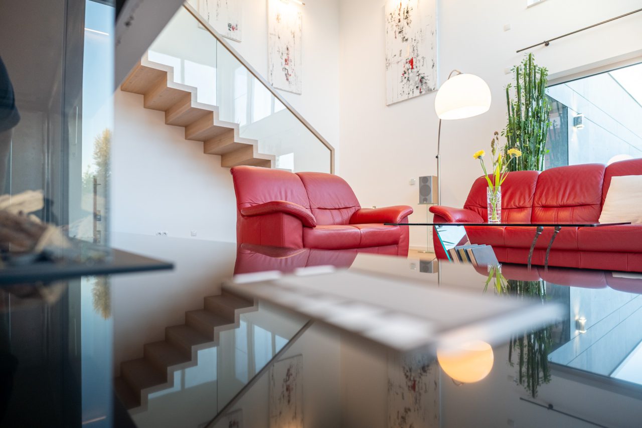 moderne Stadtvilla am See - Wohnzimmer