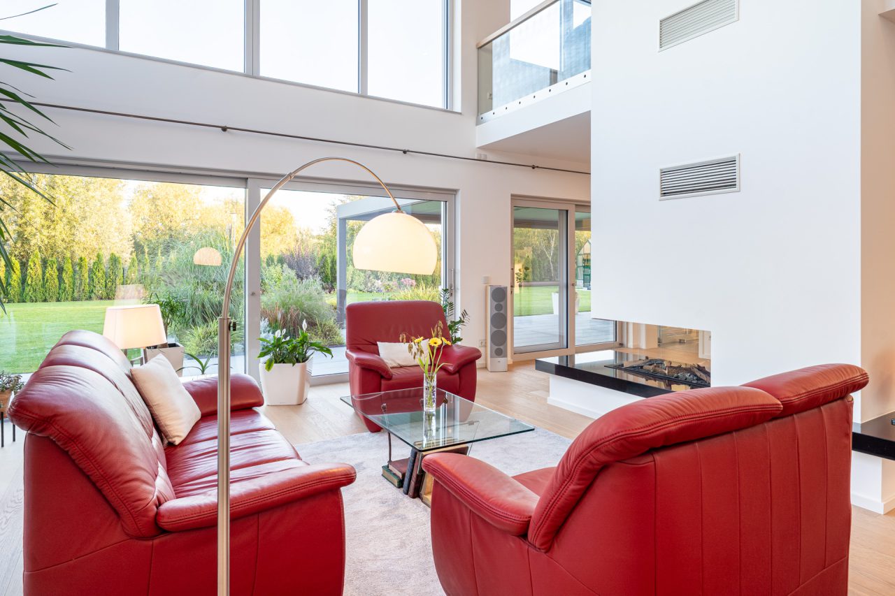 moderne Stadtvilla am See - Wohnzimmer